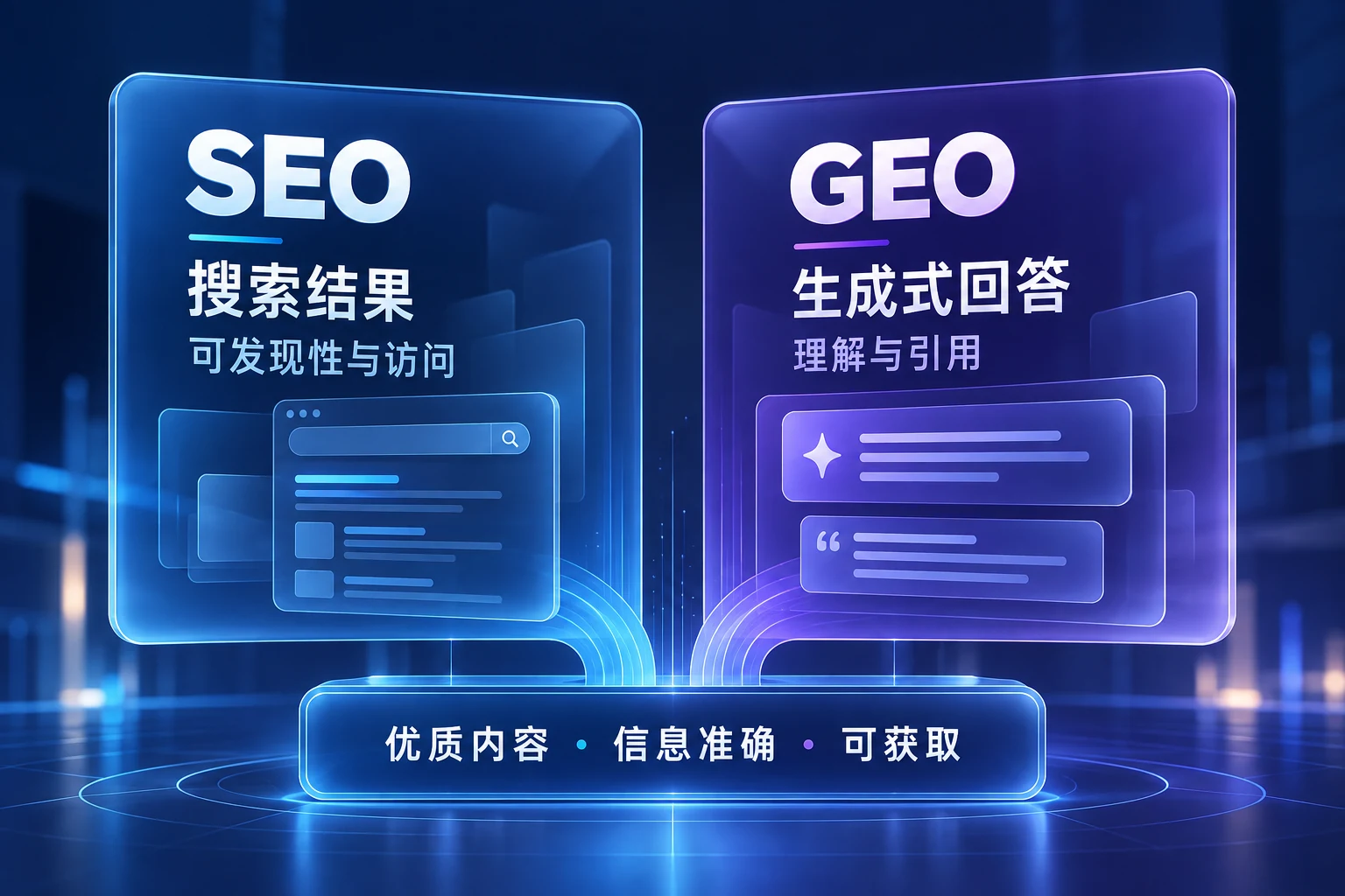图 3:SEO 与 GEO 的重点及共同基础